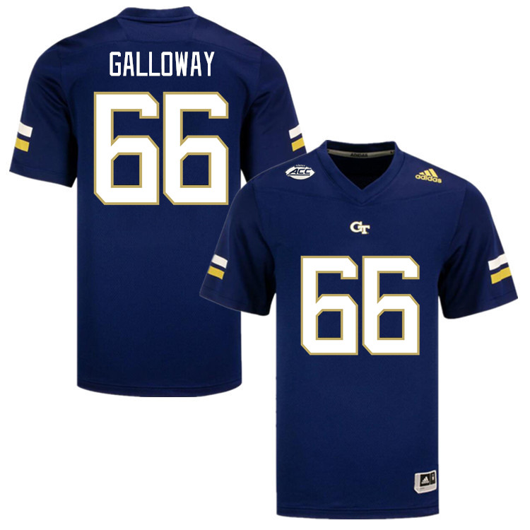 Men-Youth #66 Benjamin Galloway Georgia Tech Yellow Jackets 2023 College Football Jerseys Stitched-N